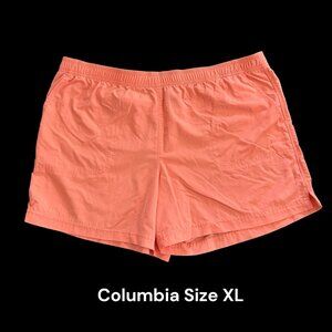 Columbia Omni Shade UPF 30 Womens Sandy River Nylon Shorts Size XL Bright Coral